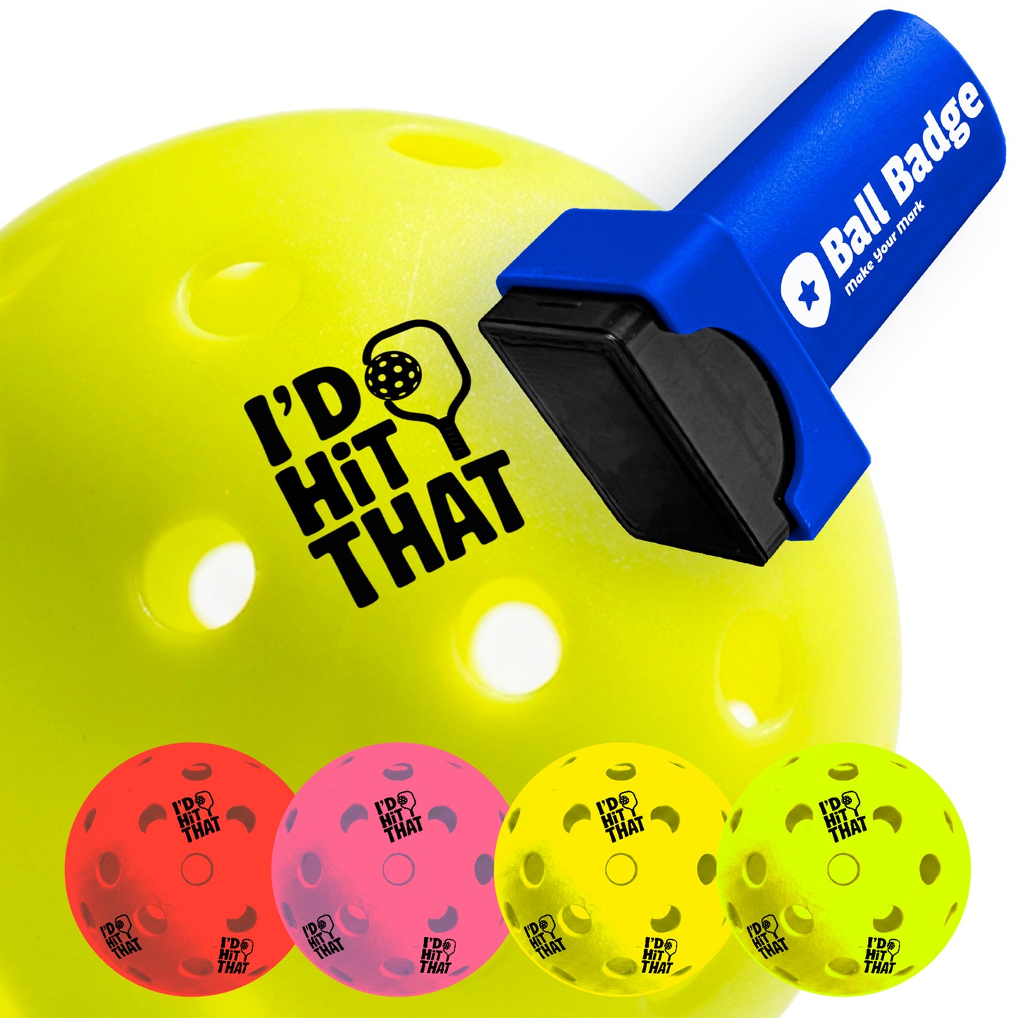 Ball Badge Pickleball Stamp – Pickleball Ball Marker to Mark & Identify Pickleballs, Durable Clean Print for Easy Recognition for Recreational & League Play