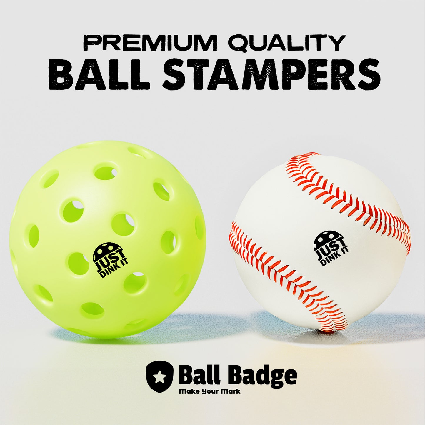 Ball Badge Pickleball Stamp – Pickleball Ball Marker to Mark & Identify Pickleballs, Durable Clean Print for Easy Recognition for Recreational & League Play