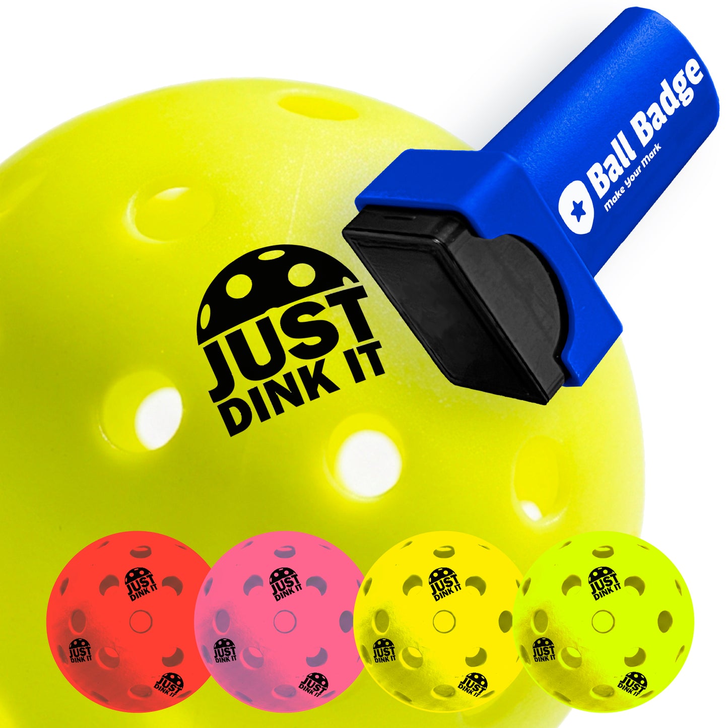 Ball Badge Pickleball Stamp – Pickleball Ball Marker to Mark & Identify Pickleballs, Durable Clean Print for Easy Recognition for Recreational & League Play