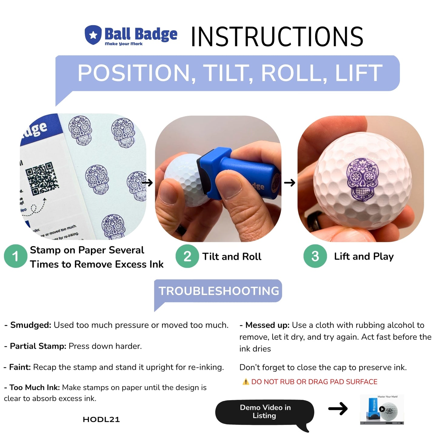 Ball Badge Golf Ball Stamp – Personalized Initial Letter [A–Z] , Self-Inking Monogram Golf Ball Marker , Reusable Marking Tool to Identify & Customize Your Golf Balls