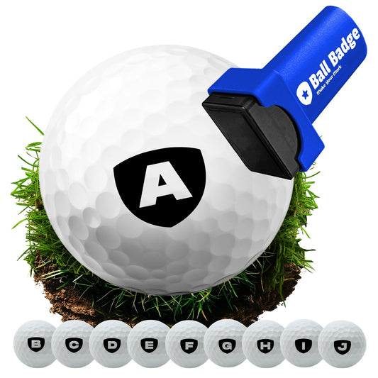 Ball Badge Golf Ball Stamp – Personalized Initial Letter [A–Z] , Self-Inking Monogram Golf Ball Marker , Reusable Marking Tool to Identify & Customize Your Golf Balls
