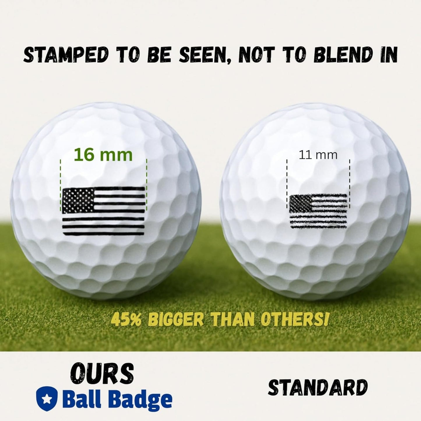 Ball Badge Golf Ball Stamp – Personalized Initial Letter [A–Z] , Self-Inking Monogram Golf Ball Marker , Reusable Marking Tool to Identify & Customize Your Golf Balls