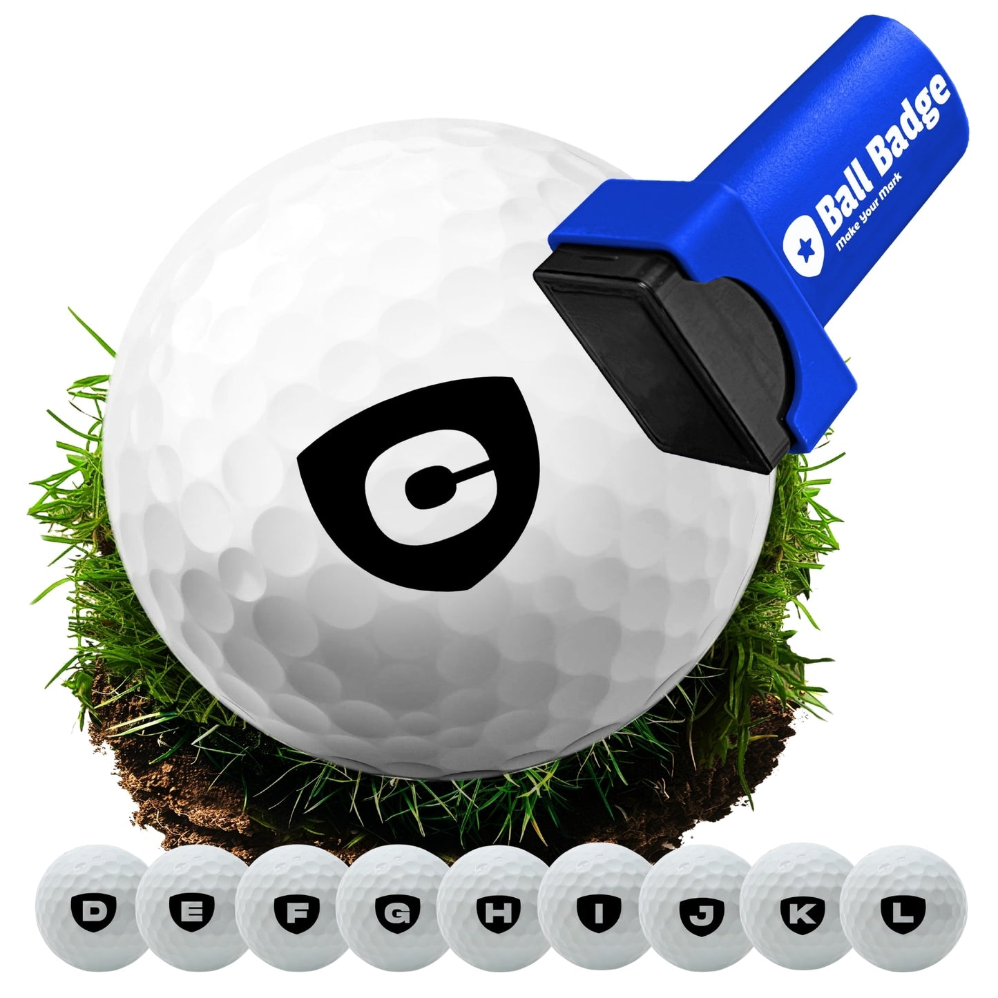 Ball Badge Golf Ball Stamp – Personalized Initial Letter [A–Z] , Self-Inking Monogram Golf Ball Marker , Reusable Marking Tool to Identify & Customize Your Golf Balls