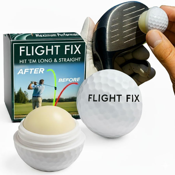 FlightFix Golf Ball Shaped Anti-Slice & Anti-Hook Compound β Flight Fix Reduces Side Spin for Straighter, Longer Shots β Increases Distance β Unique Golf Ball Packaging