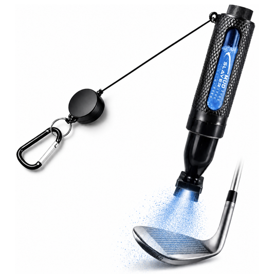 HODL 21 Mud Slayer Golf Club Cleaning Brush with Fine Mist Spray, Leak-Proof Viewing Window & Retractable Clip – Dual Bristle Head, Ergonomic Handle – Must-Have Golf Accessories for Men & Women