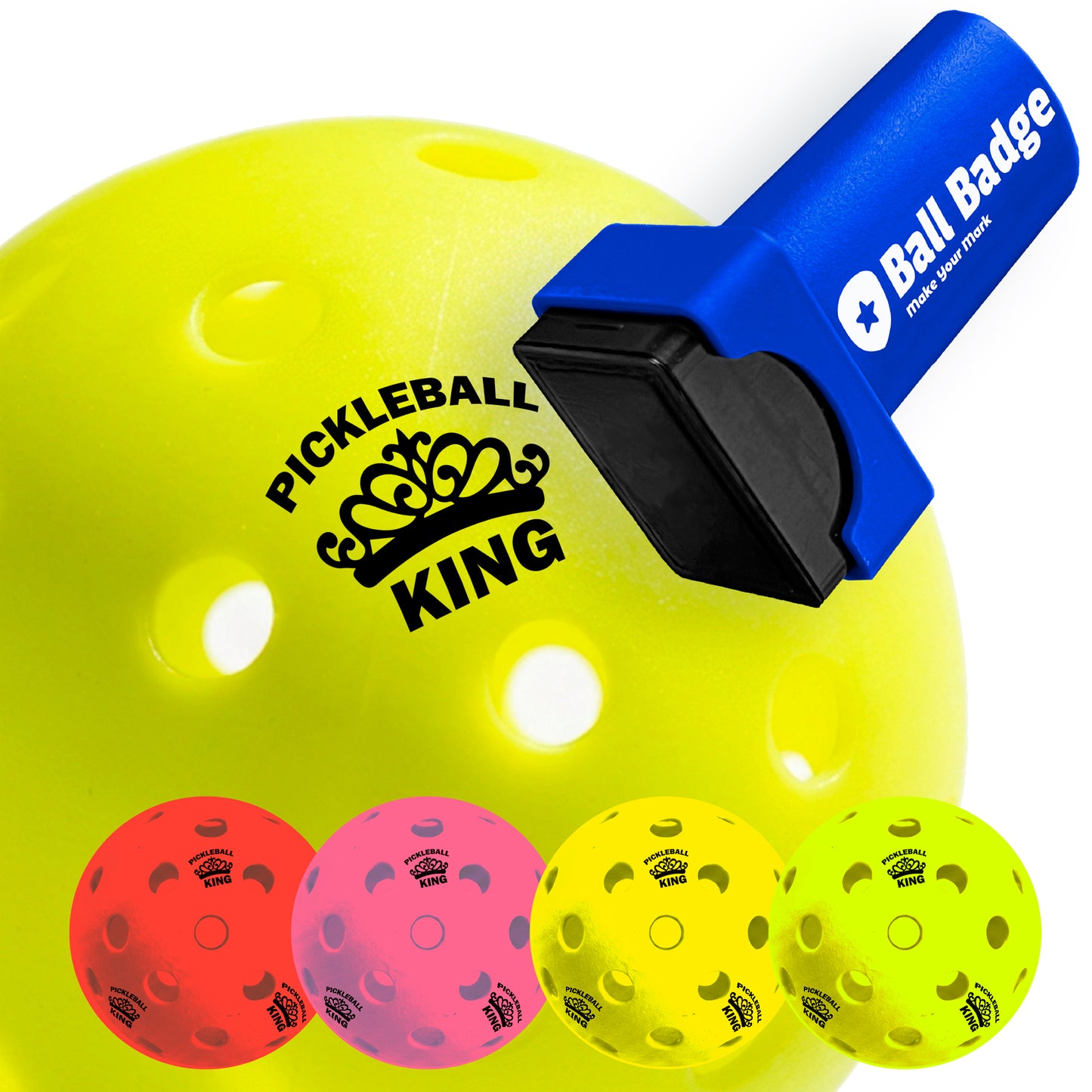 Ball Badge Pickleball Stamp – Pickleball Ball Marker to Mark & Identify Pickleballs, Durable Clean Print for Easy Recognition for Recreational & League Play