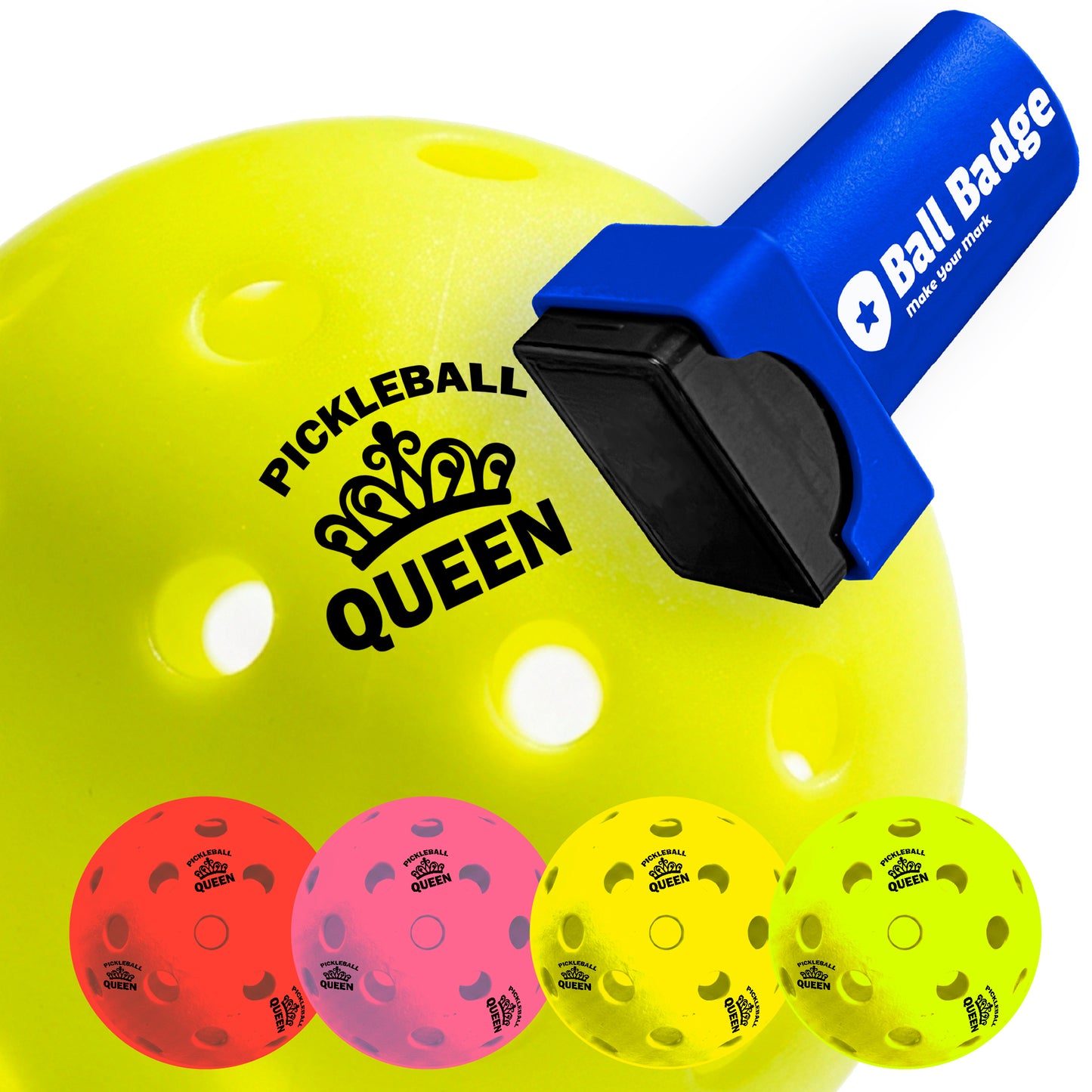 Ball Badge Pickleball Stamp – Pickleball Ball Marker to Mark & Identify Pickleballs, Durable Clean Print for Easy Recognition for Recreational & League Play