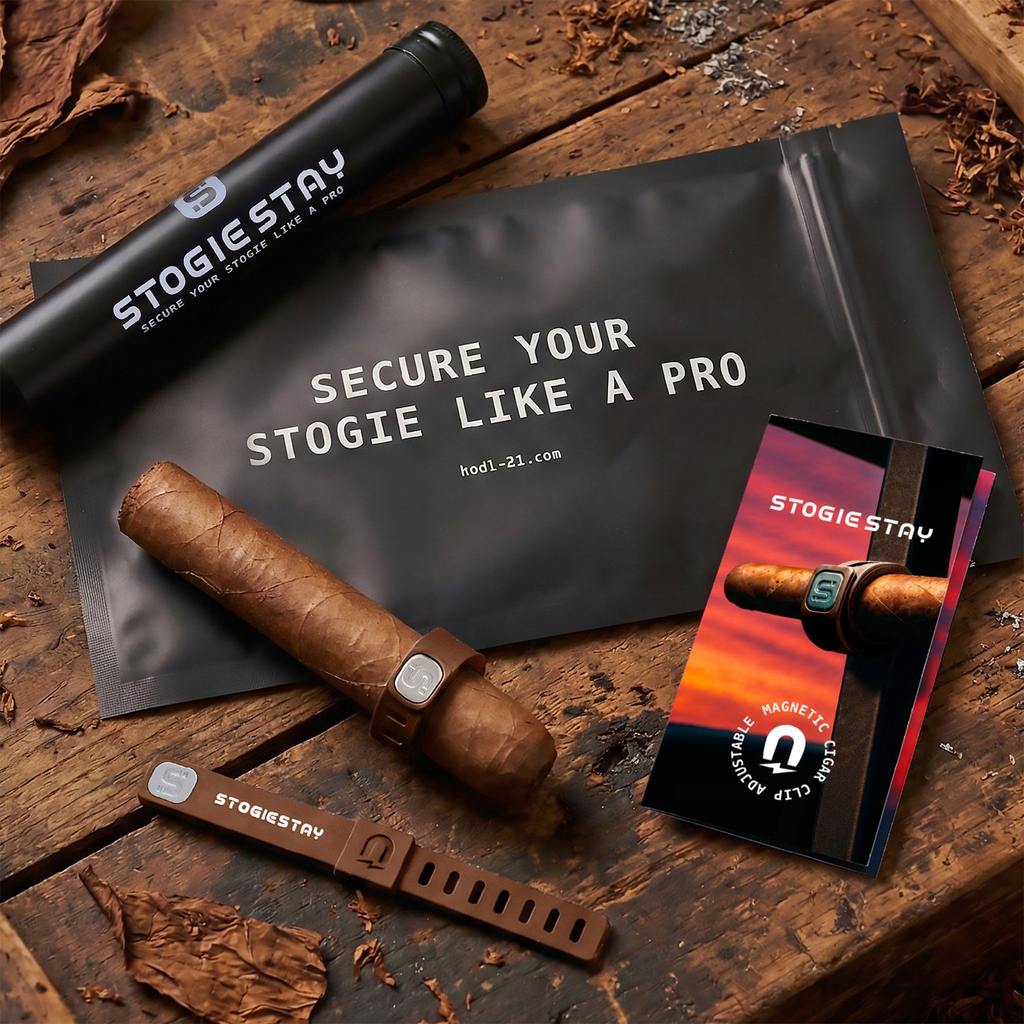 StogieStay Magnetic Stogie Holder - Portable Stogie Clip for Golf Carts & Accessories for Men - Premium Golf Gifts - Perfect for Fishing, Grilling, Camping & Sporting Events