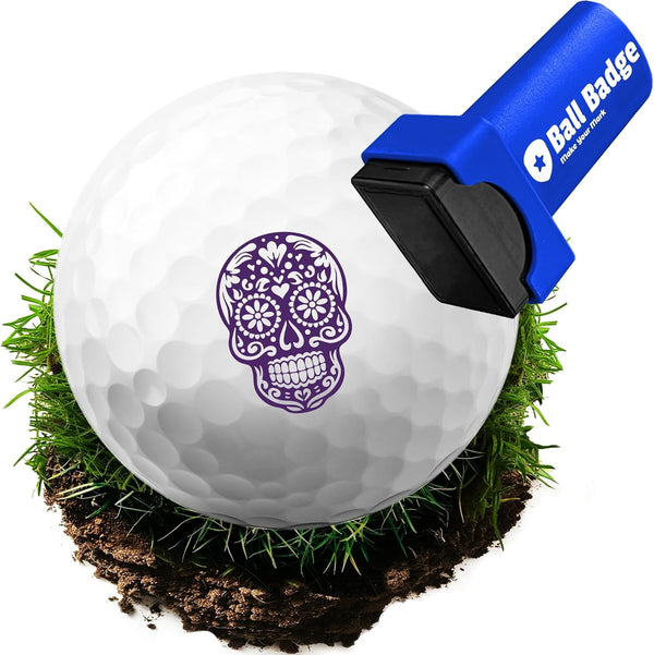 Ball Badge - Golf Ball Stamp, Self-Inking Golf Ball Stamper, Golf Ball Marker, Reusable Golf Ball Marking Tool to Identify Golf Balls, Reusable Ink Stamp - Icon Series