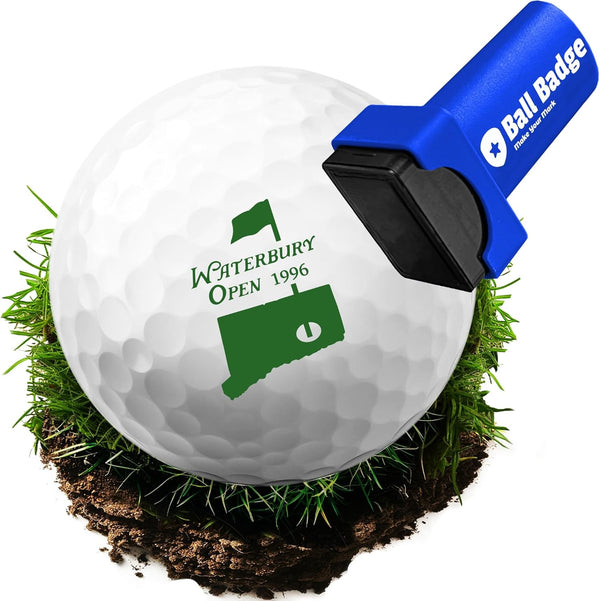 Ball Badge - Golf Ball Stamp, Self-Inking Golf Ball Stamper, Golf Ball Marker, Reusable Golf Ball Marking Tool to Identify Golf Balls, Reusable Ink Stamp for Golf Balls - Happy Series