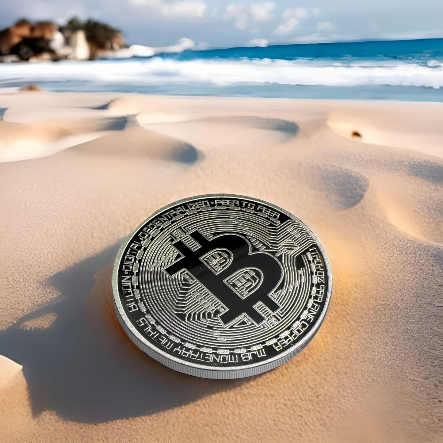 Collector's Edition Bitcoin Coin - Commemorative Cryptocurrency Collectible in Protective Acrylic Display Case - Perfect for Crypto Enthusiasts, Coin Collectors, and Gifts