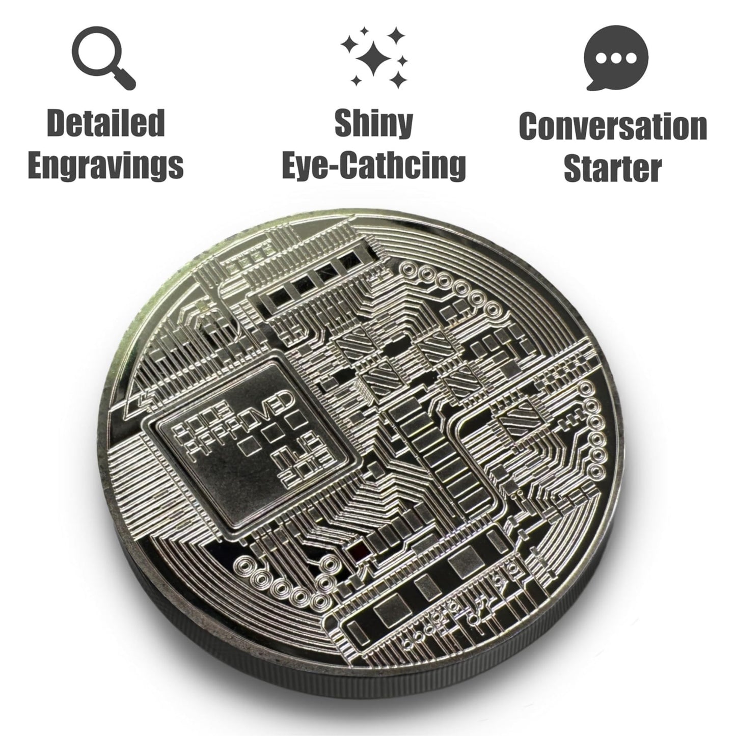 Collector's Edition Bitcoin Coin - Commemorative Cryptocurrency Collectible in Protective Acrylic Display Case - Perfect for Crypto Enthusiasts, Coin Collectors, and Gifts