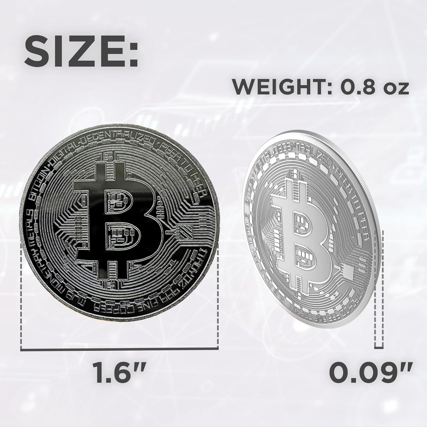 Collector's Edition Bitcoin Coin - Commemorative Cryptocurrency Collectible in Protective Acrylic Display Case - Perfect for Crypto Enthusiasts, Coin Collectors, and Gifts