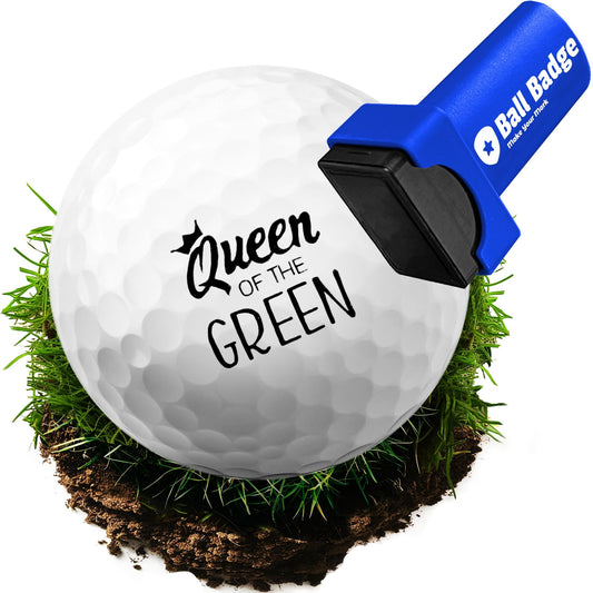 HODL 21 Ball Badge Golf Ball Stamp – Self-Inking Golf Marker, Quick-Dry & Waterproof – No Leaks, No Messy Refills – Durable, Reusable Golf Ball Stamper Golfing Gift & Accessory (Queen of The Green)
