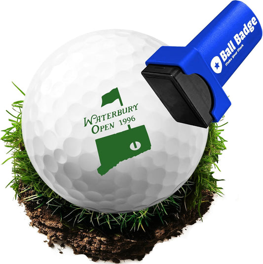 HODL 21 Ball Badge - Golf Ball Stamp (The Happy Series), Self-Inking Golf Ball Stamper, Golf Ball Marker, Reusable Golf Ball Marking Tool to Identify Golf Balls (Waterburry Open)